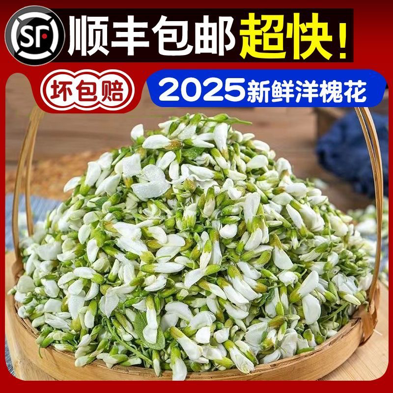 2025新鲜洋槐花正宗槐花骨朵当季纯手工采摘天然野菜蒸槐花2/3/4