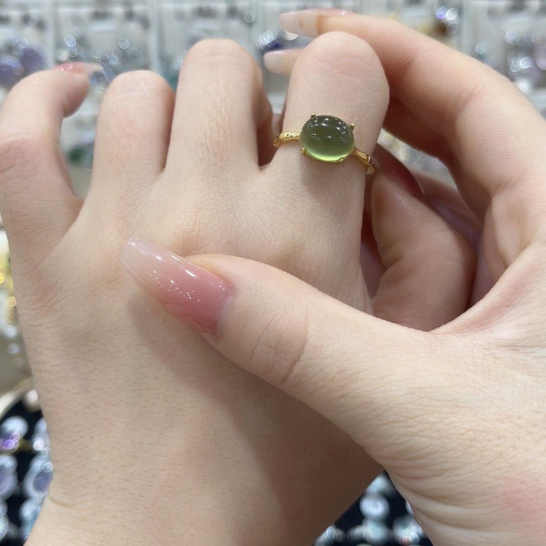 蛇纹石玉银S925镶嵌颈饰