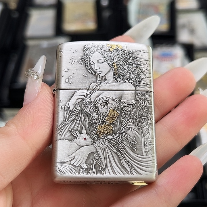 镜面嫦娥玉兔打火机