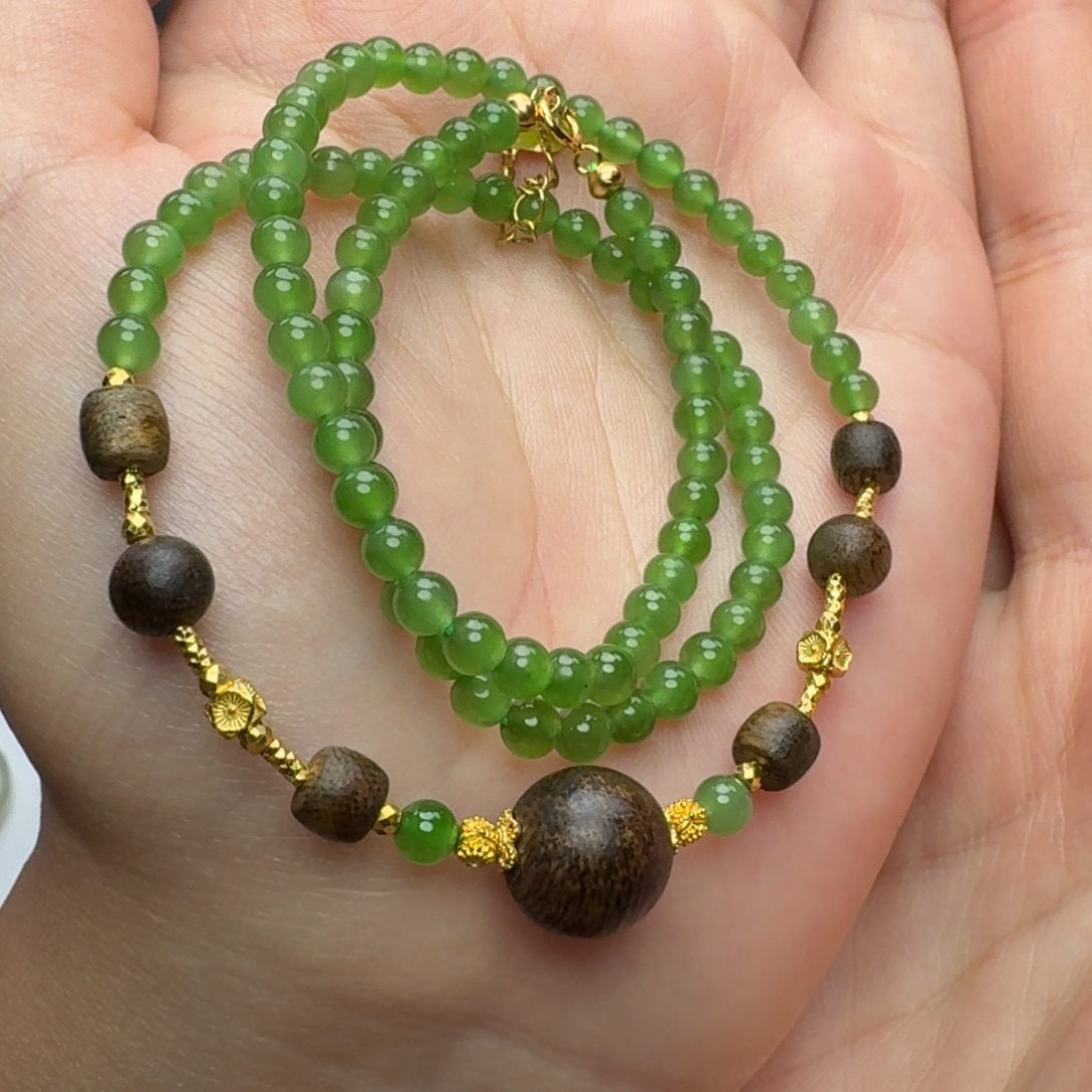 和田玉未镶嵌颈饰素链