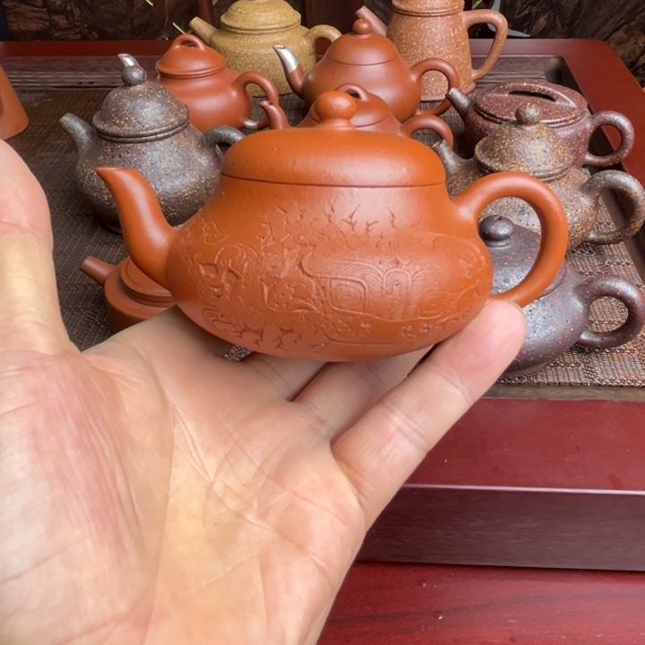 茶壶紫砂黄龙山朱泥、生砂半手工