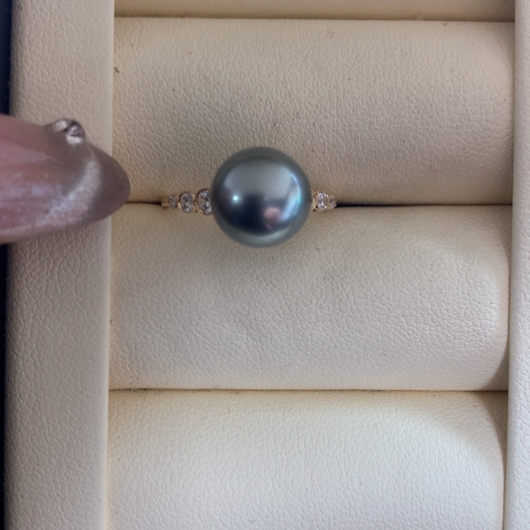 海水珍珠戒指18K金镶嵌