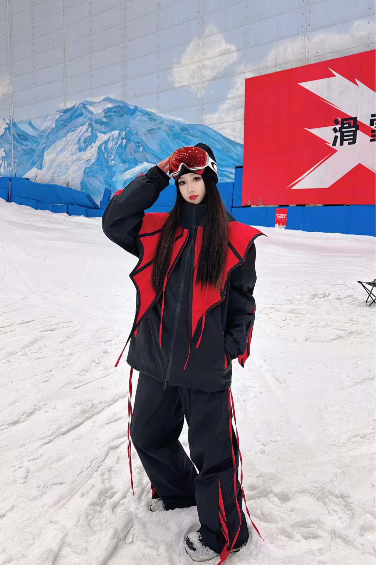 小恶魔3L面料全压胶滑雪服防水防风保暖男女款宽松个性单板雪服