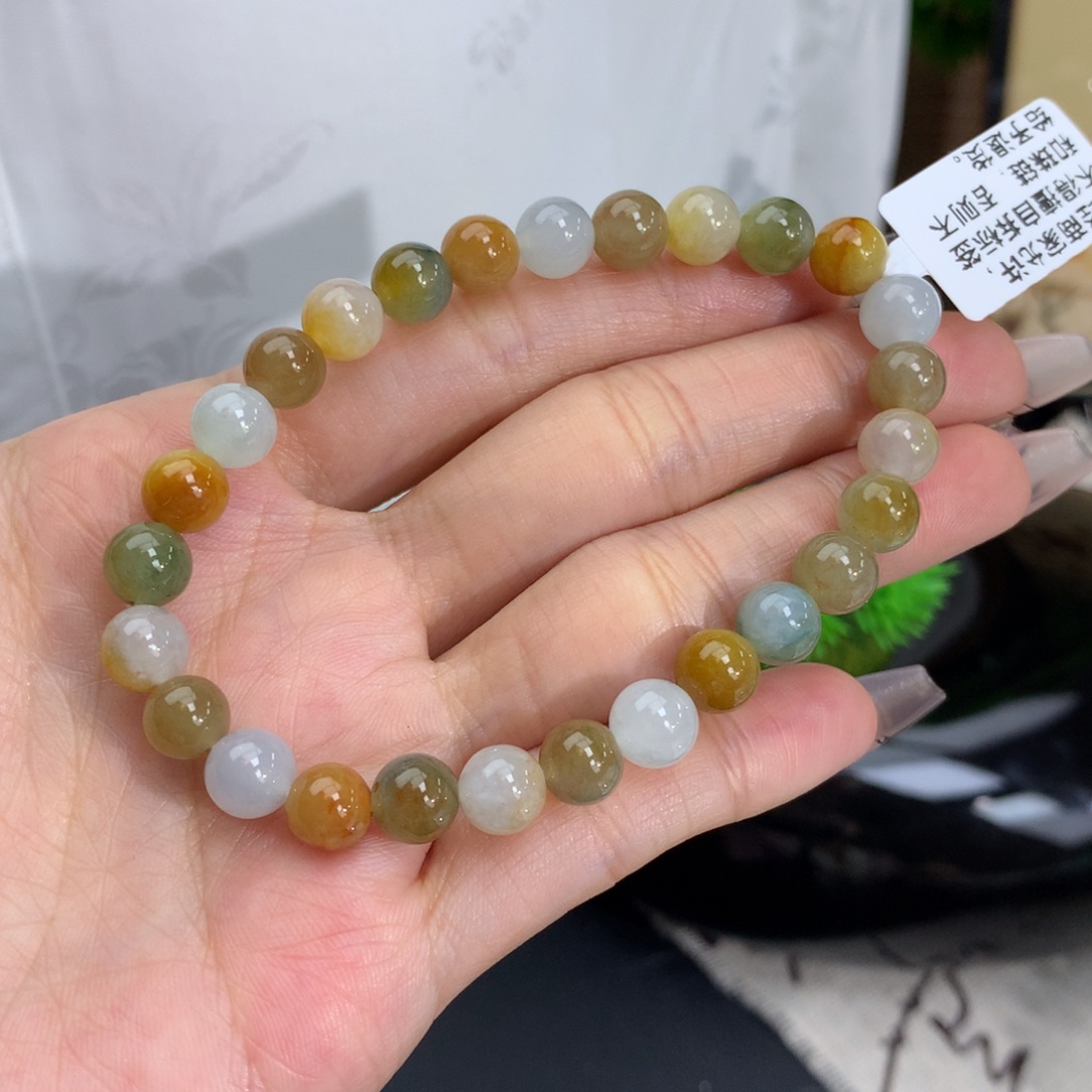 翡翠手链未镶嵌卡7多宝手串