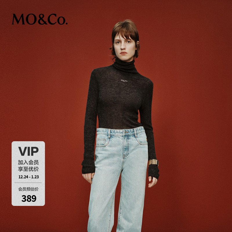 MOCO针织衫RECTO设计师联名冬羊驼毛一体无缝MBD4SWT041