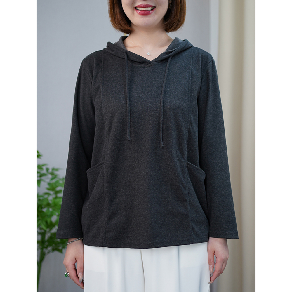 秋冬百搭连帽卫衣微胖妹妹大码显瘦女装阔太太时髦衣服遮肚子上衣