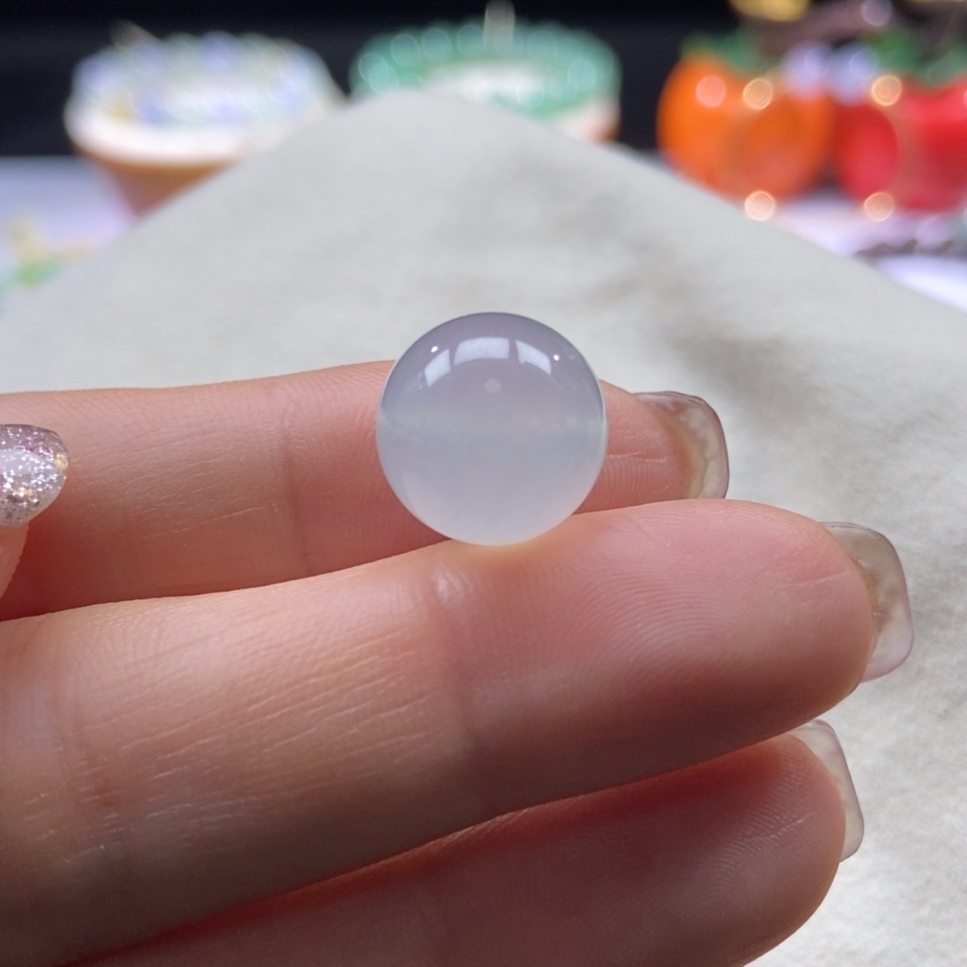 翡翠颈饰未镶嵌冰阳晴色圆珠13mm