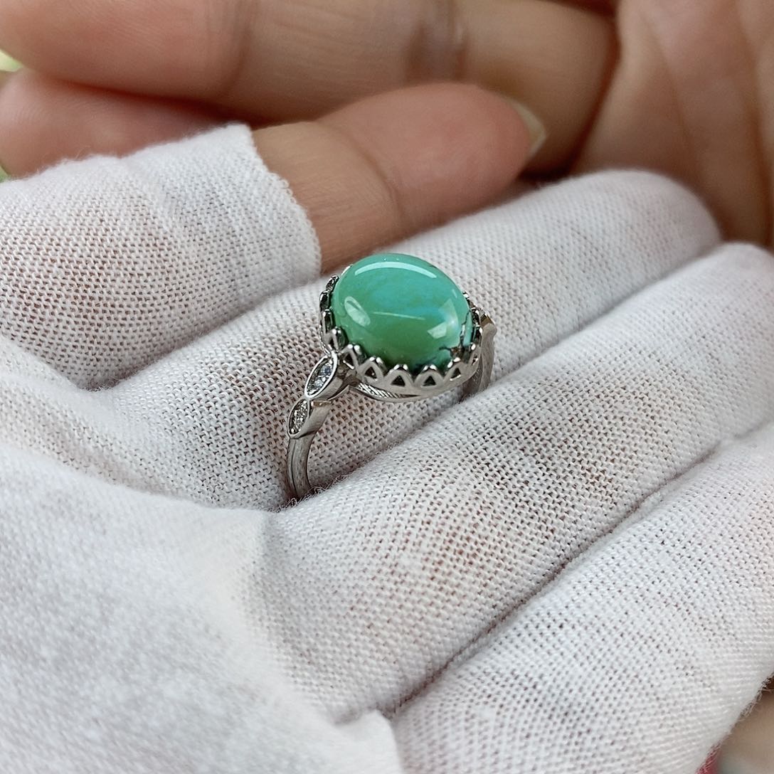 绿松石珠宝奇石银S925镶嵌