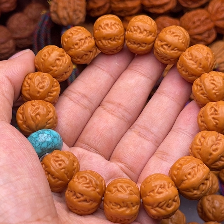 猴头核桃吊坠17麻花串绿