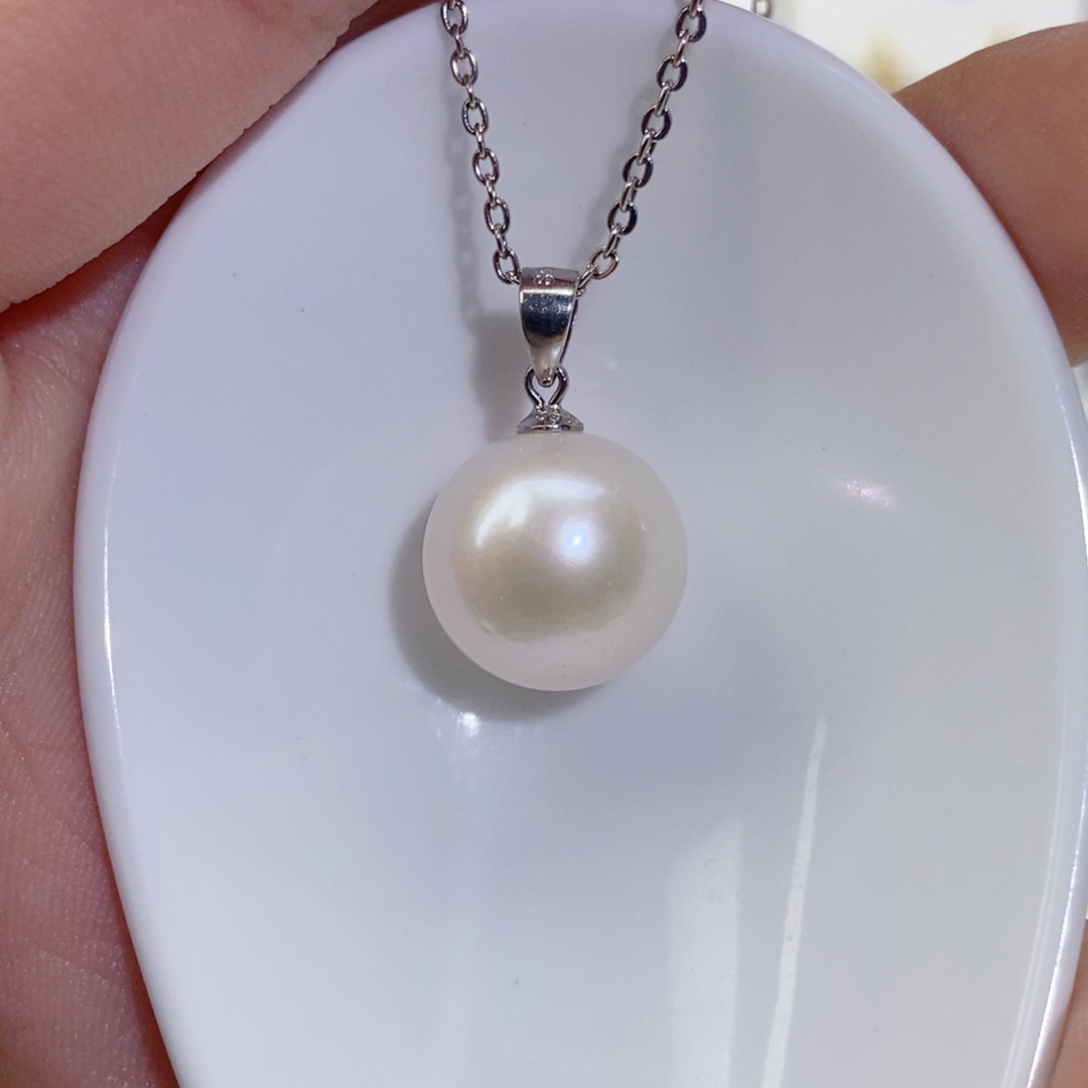淡水珍珠银S925镶嵌颈饰