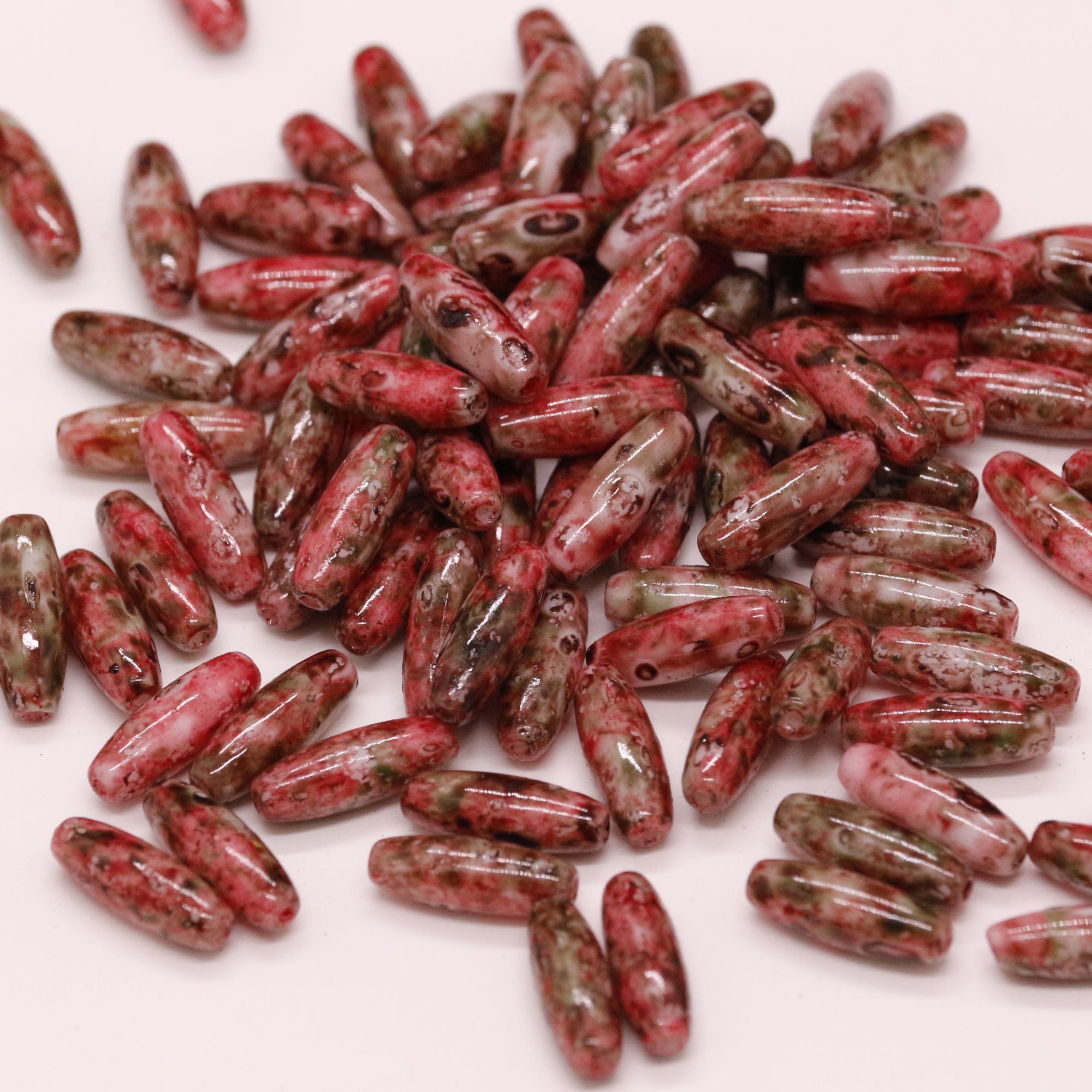 梭珠毕加索拉丝猫眼磨砂玻璃珠国产散珠DIY串珠配件