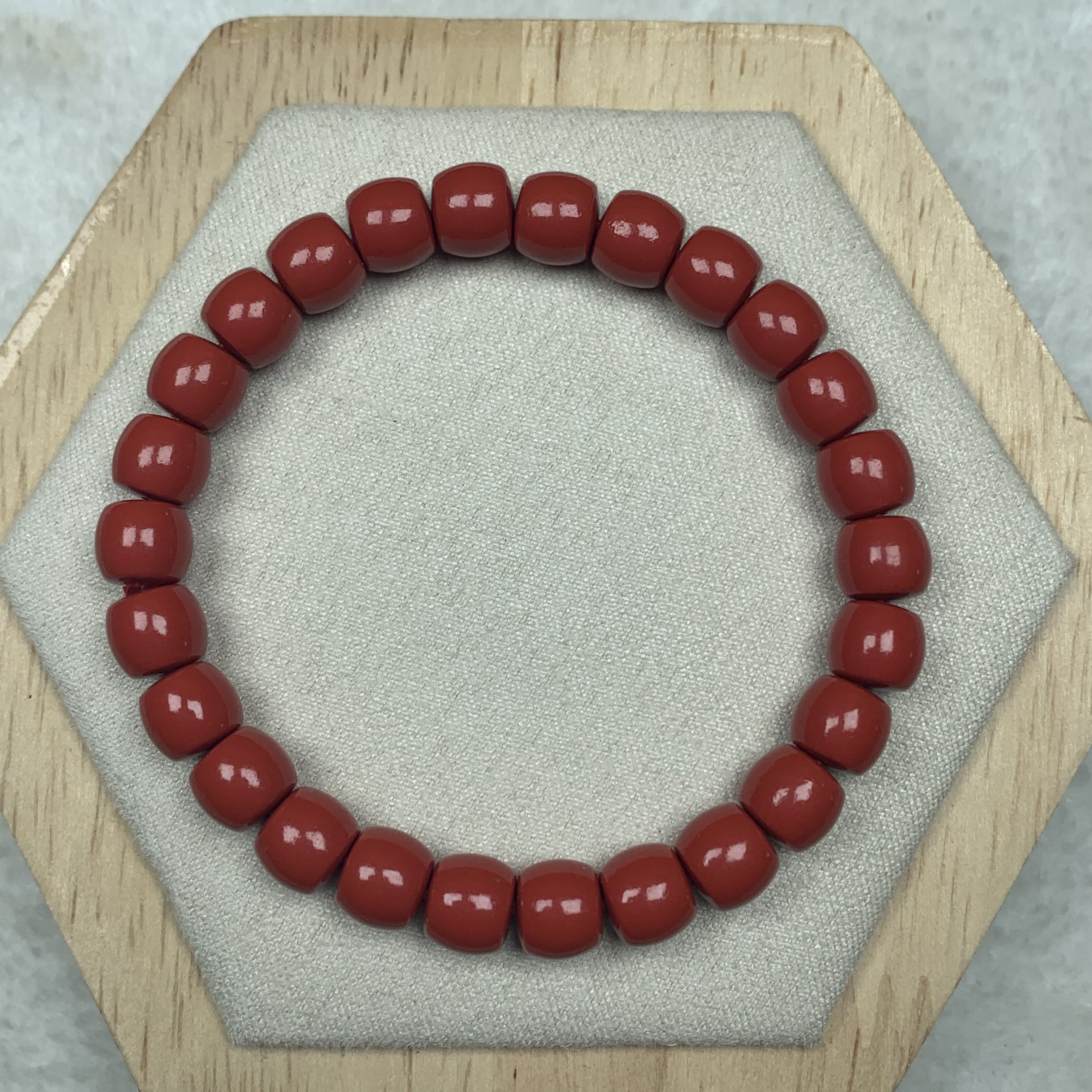 天然辰砂高纯度真朱砂辰砂纯手工打磨直切老型珠7+单圈手串手链
