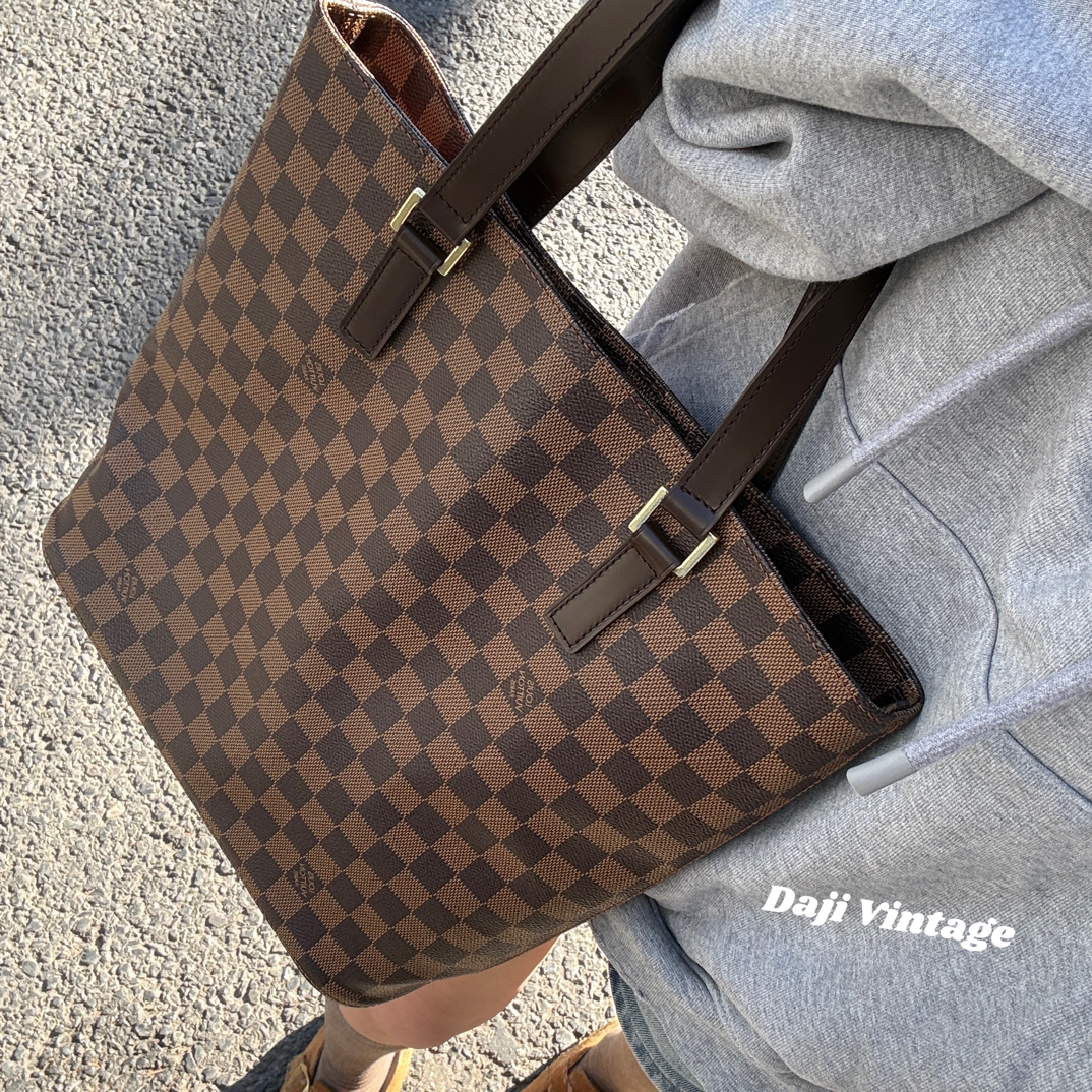 95新 LouisVuitton/路易威登 大吉中古/Lv棋盘格大号薇薇安手提包
