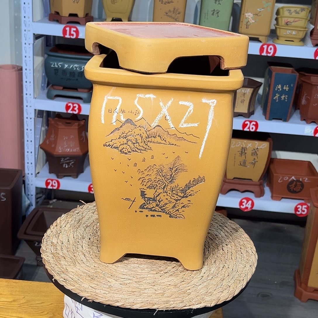 与**行天心紫砂手工花盆