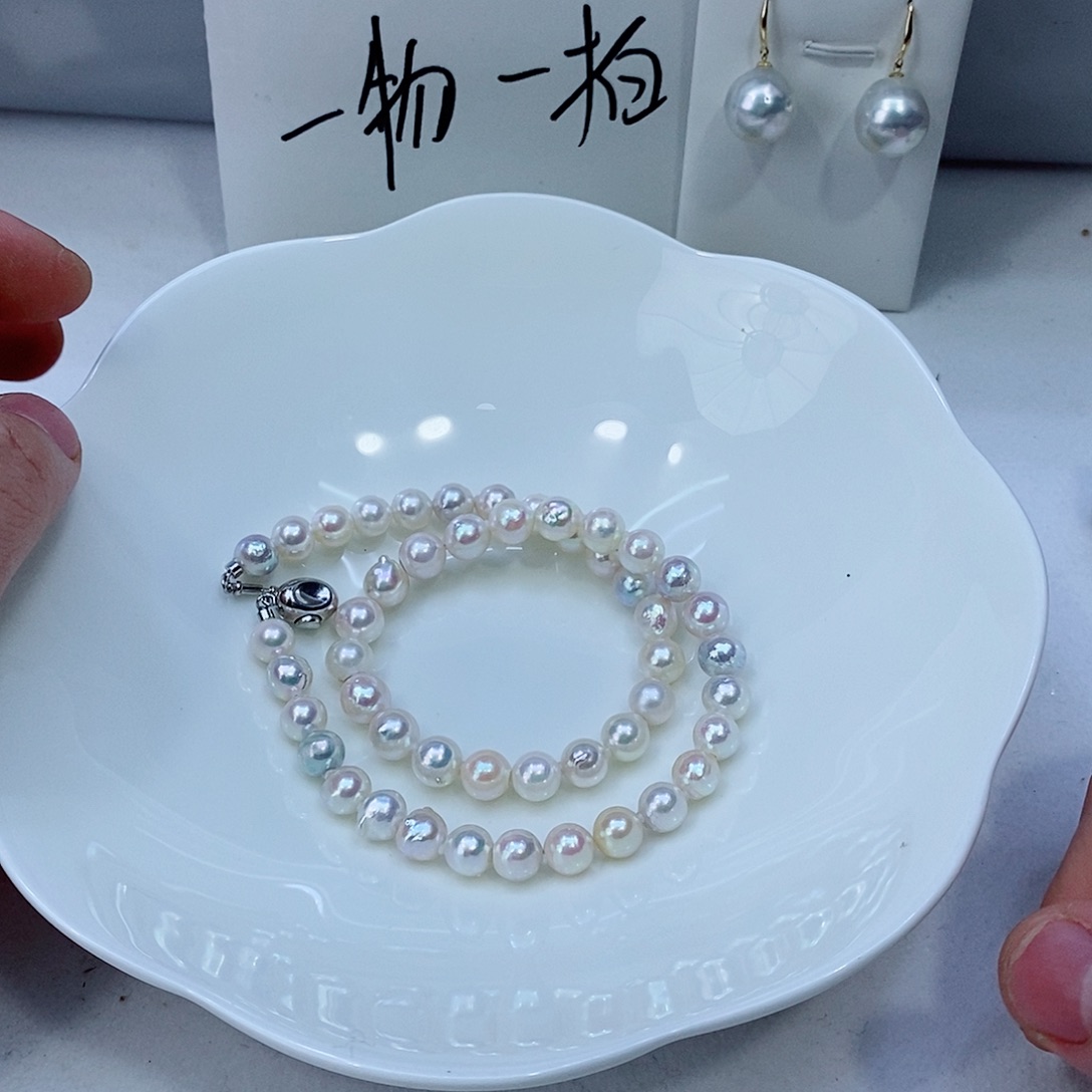 海水珍珠颈饰银S925镶嵌