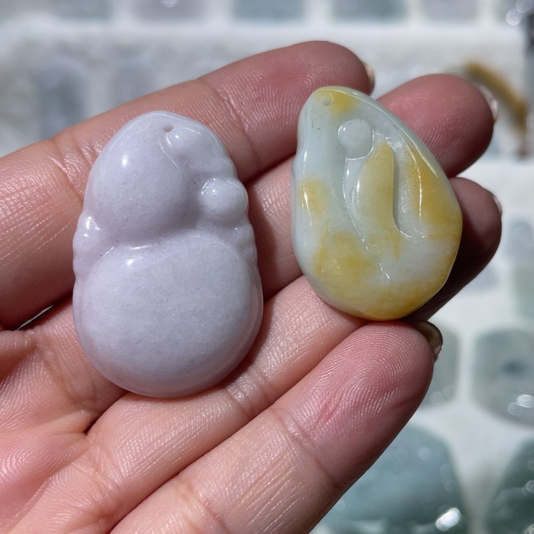 翡翠未镶嵌颈饰葫芦，悟道
