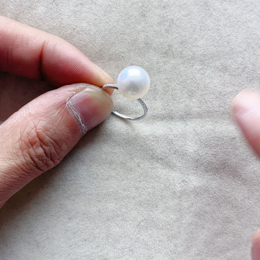 海水珍珠戒指18K金镶嵌