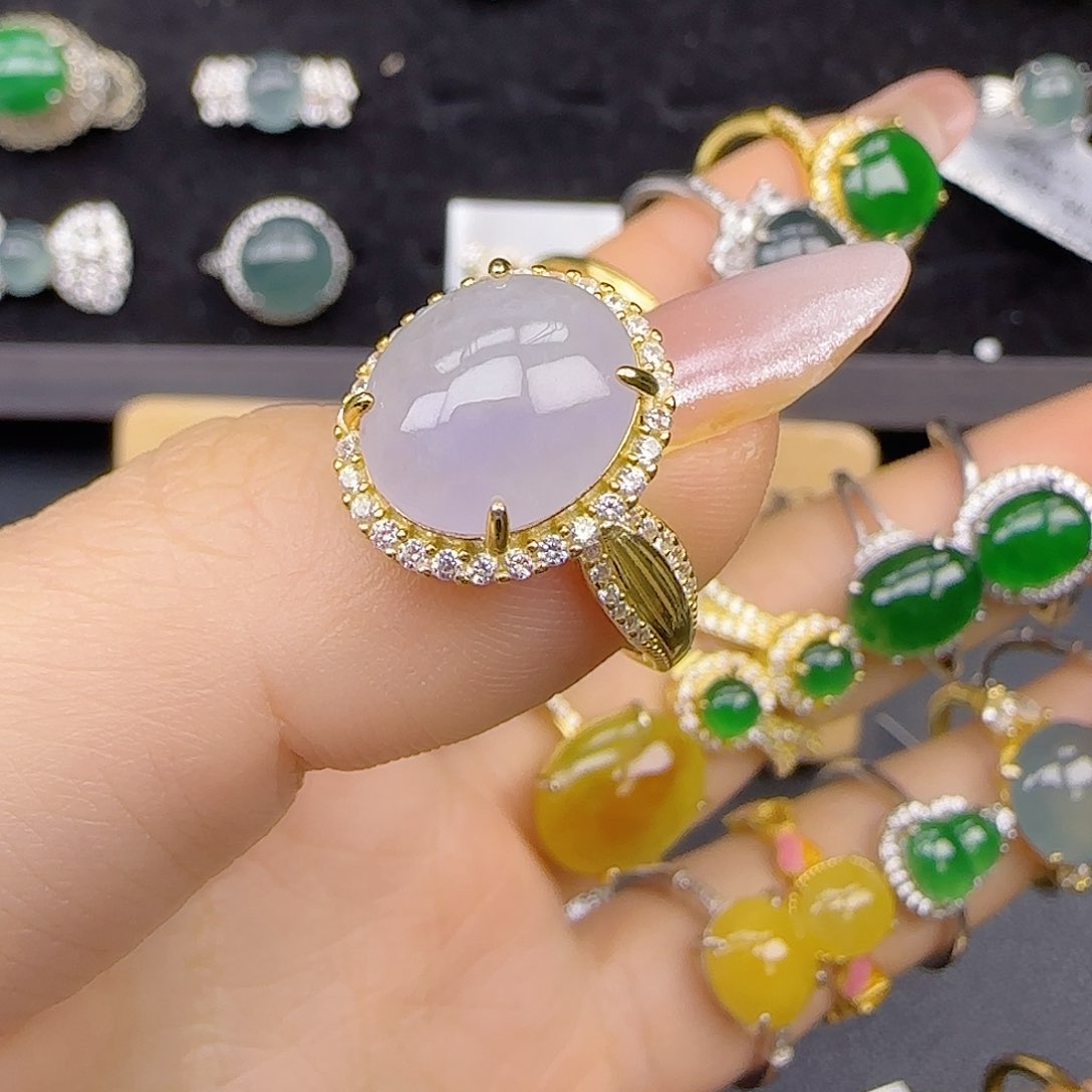 银S925镶嵌戒指翡翠