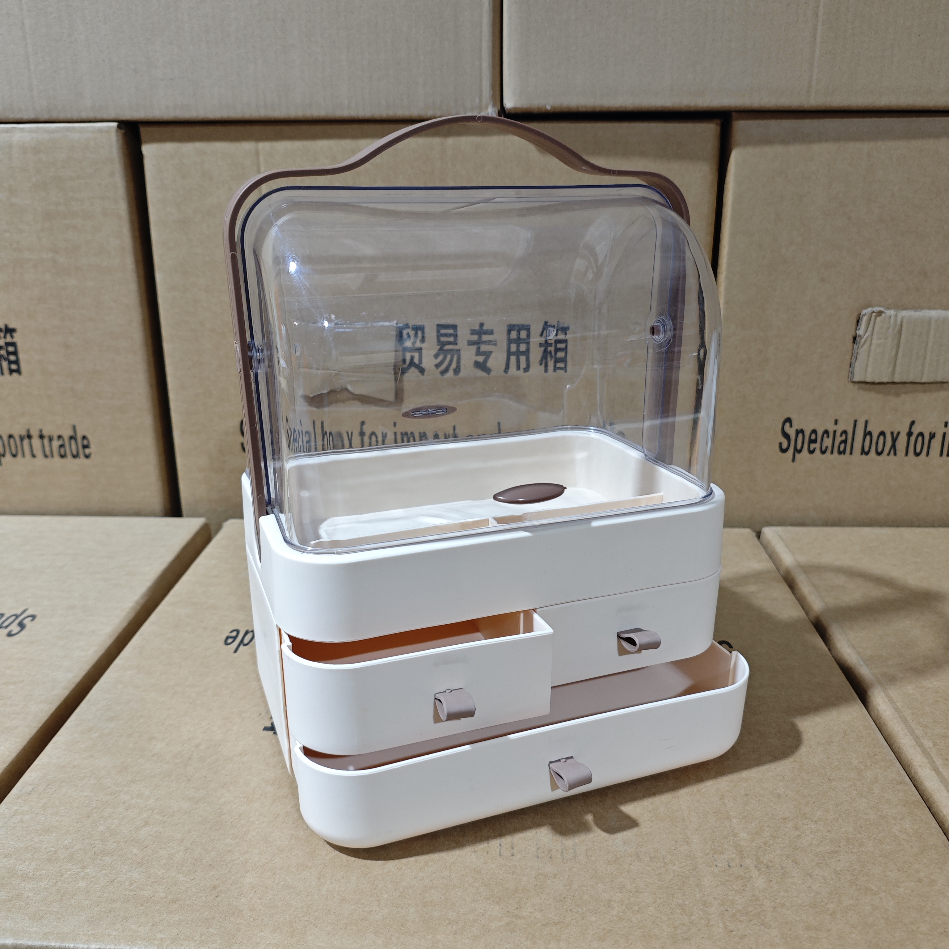 抽屉式化妆品收纳盒加大防尘