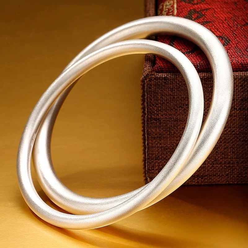 足银手镯 40号链接 【闭口手镯】足银999.9 清库存带证书礼盒包装