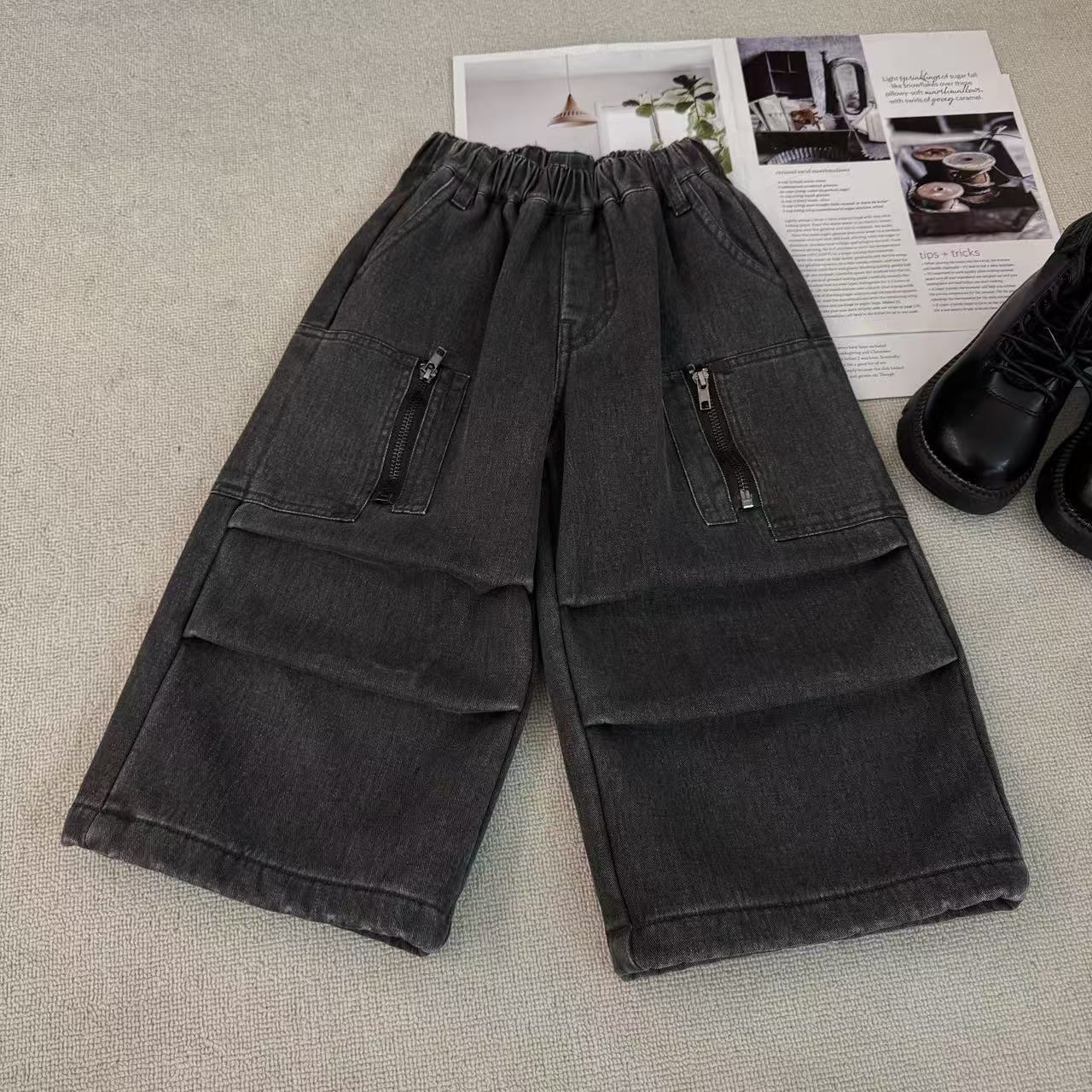 2025冬季新款韩版休闲宽松韩系儿童31094灰色裤子