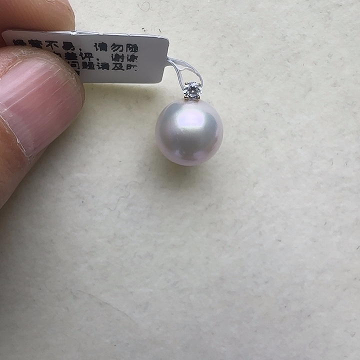 吊坠(不含链)淡水珍珠18K金镶嵌18K王妃珍珠吊坠11-12mm