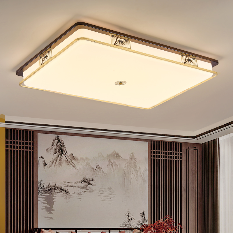 新中式客厅卧室吸顶灯圆形长方形书房国风家用餐厅房间简约大气