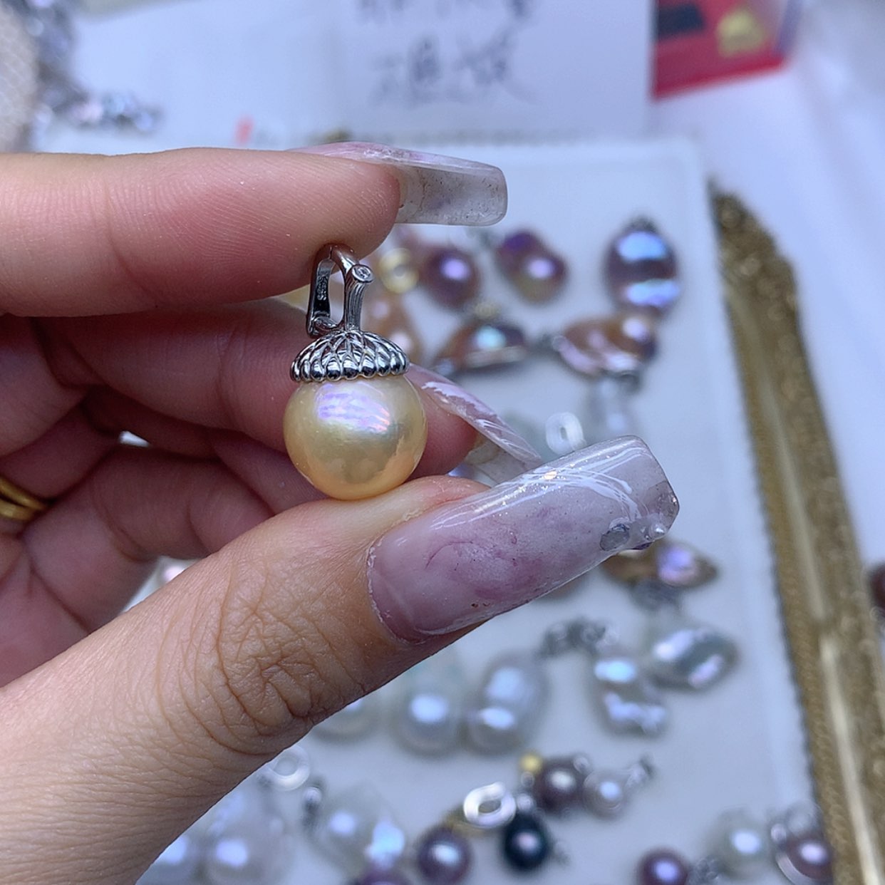 【闪购商品】淡水珍珠颈饰银S925镶嵌