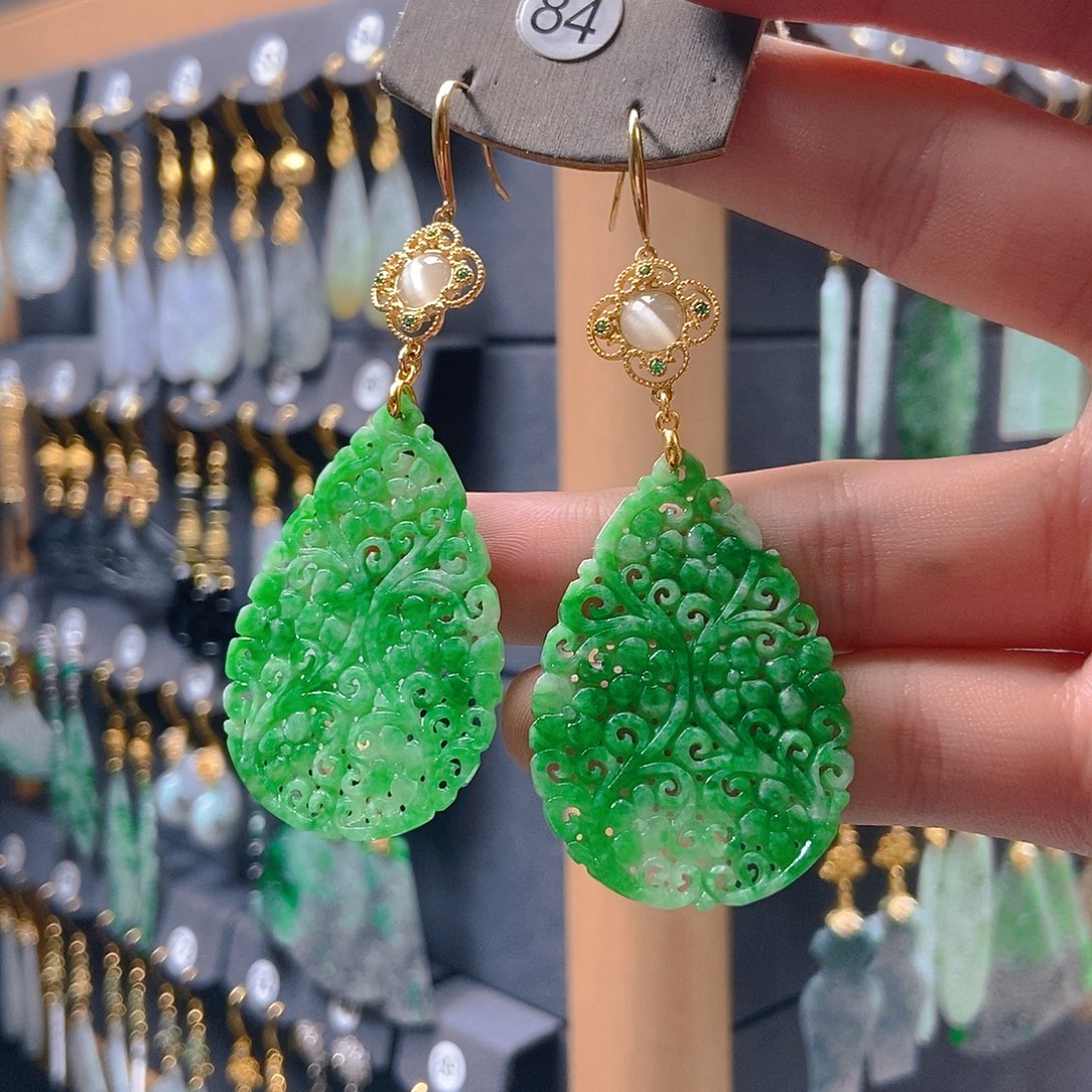 翡翠未镶嵌耳饰翡翠