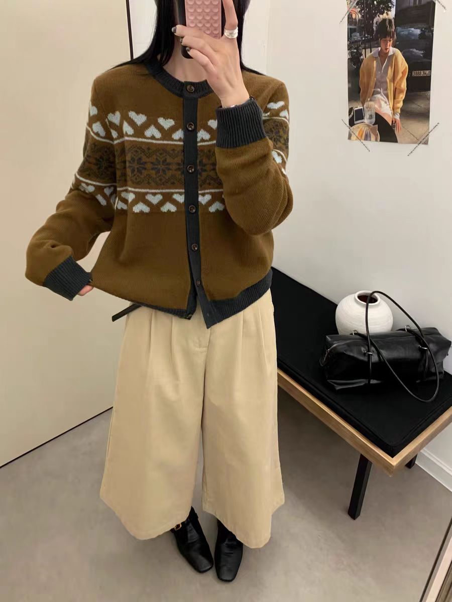 集合链接3女针织毛针织衫羊毛开衫针织衫打底衫毛衣气质短款时尚