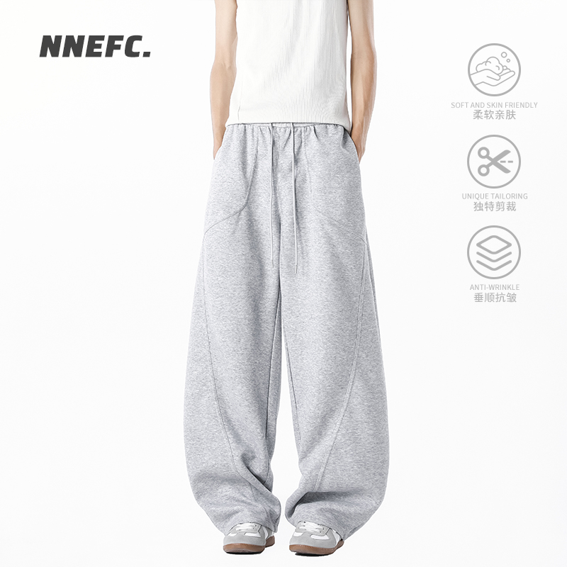 NNEFC美式复古解构运动卫裤男女cleanfit宽松垂感直筒休闲裤