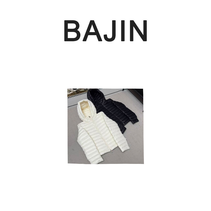 B2617【冬季新品芭金高定90白鹅绒短款连帽简约修身双拉链羽绒服】