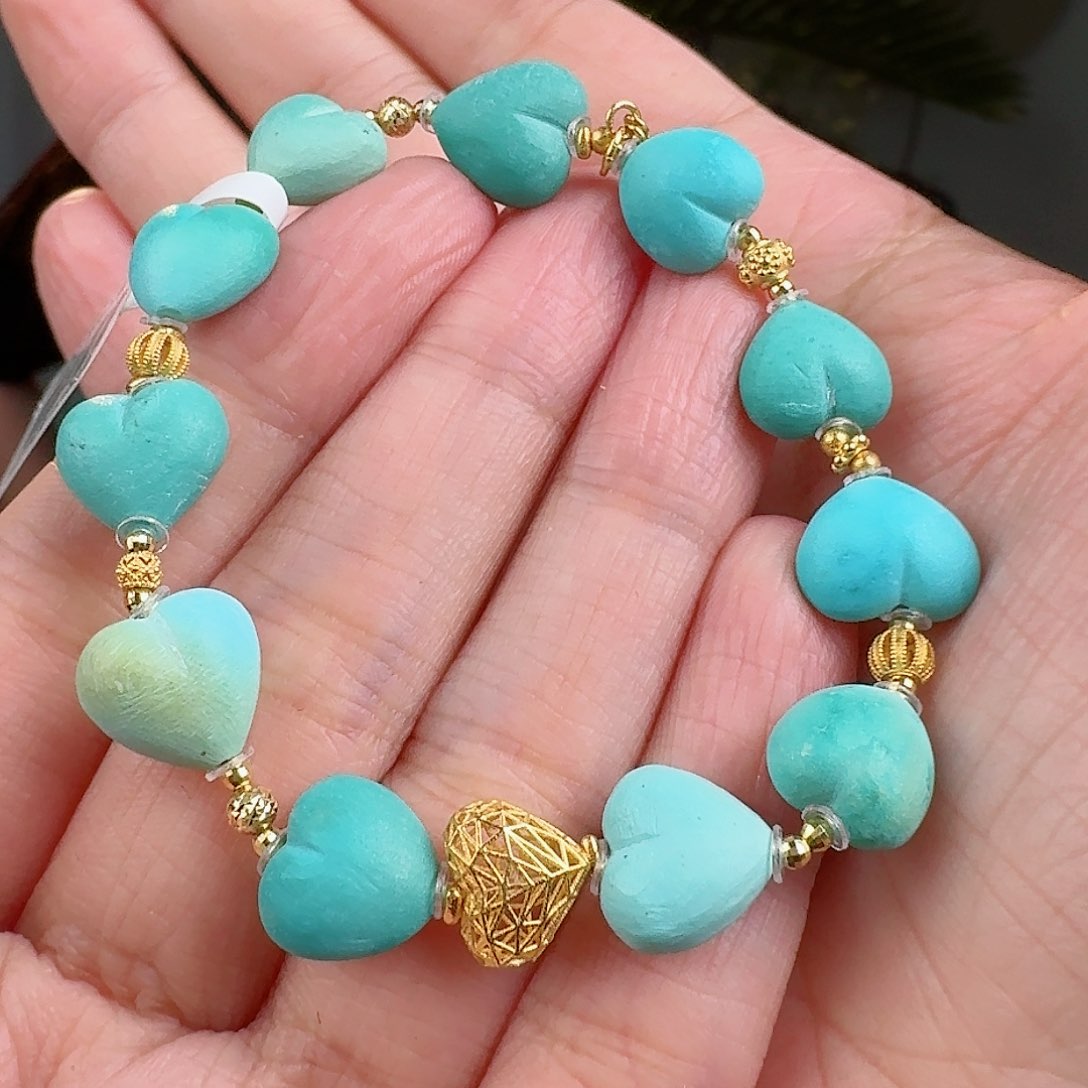 绿松石珠宝奇石18K金镶嵌