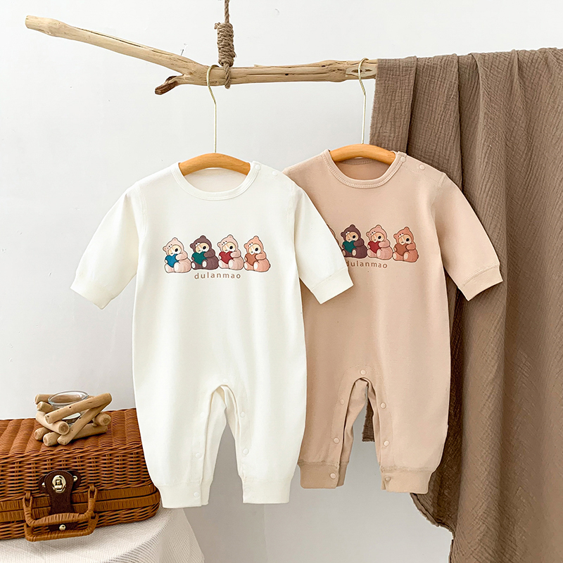 【优贝奇季】四只小猫婴幼儿连身衣宝宝哈衣爬爬服无骨打底衣