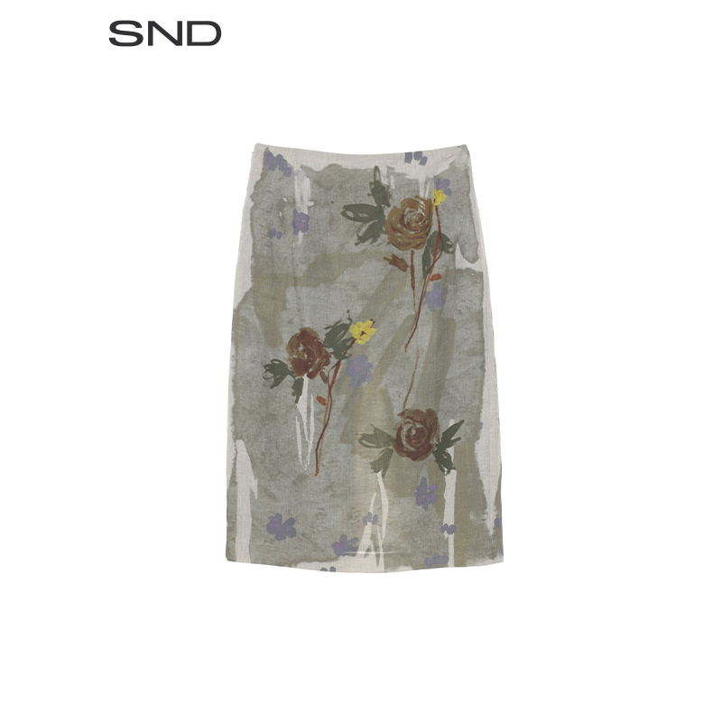 【CPLUS SERIES 设计师品牌】SND SS25 渐晕花朵满印半身裙