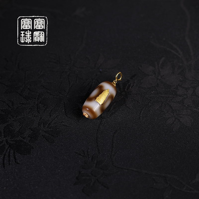 【上岸】富富珠宝 玛瑙18k金百搭吊坠 赠绳（天然珠宝多样性发）