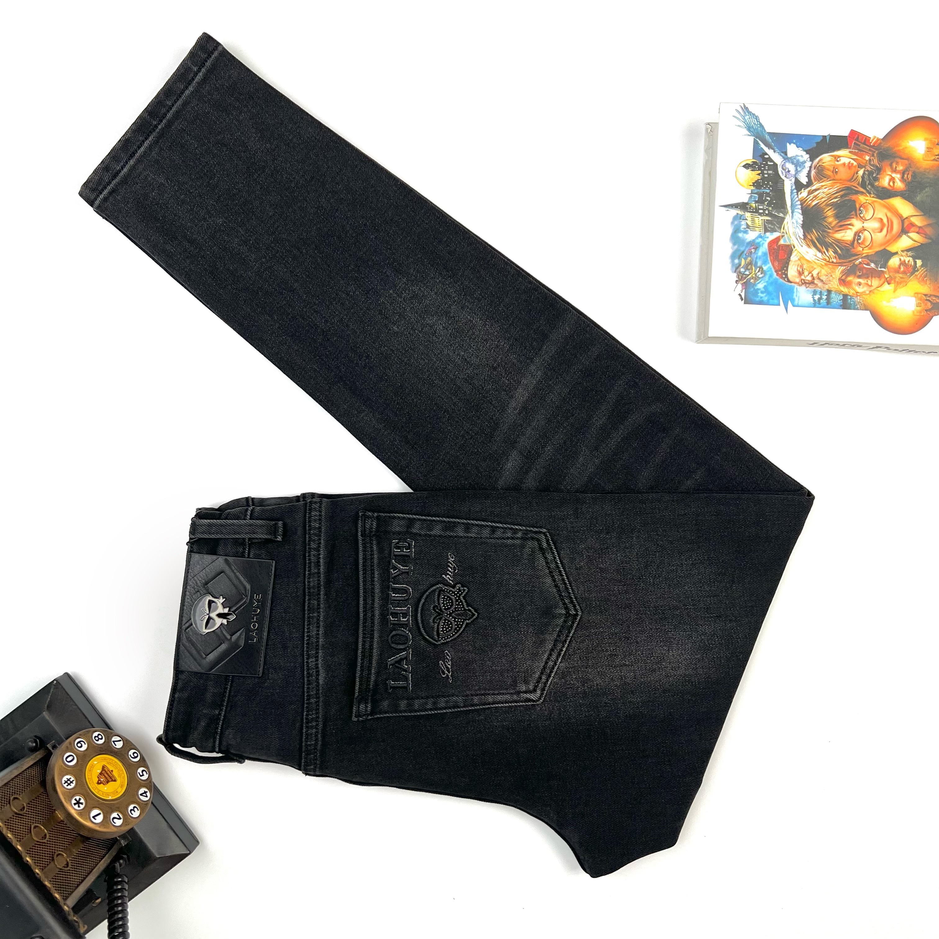 抗皱防褪色冬季新款98100-11弹力轻奢男士百搭修身小直筒牛仔裤