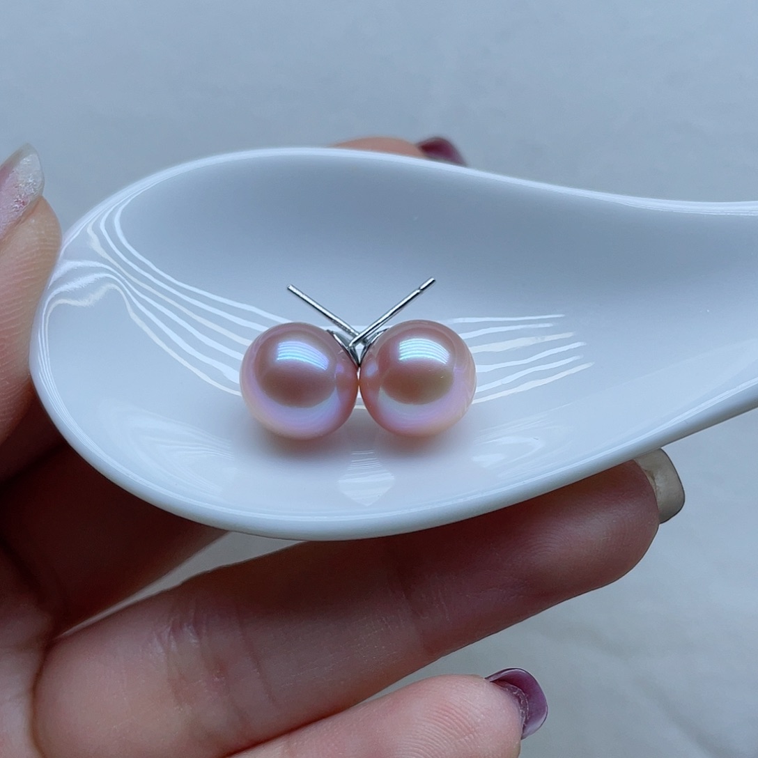 淡水珍珠耳饰银S925镶嵌