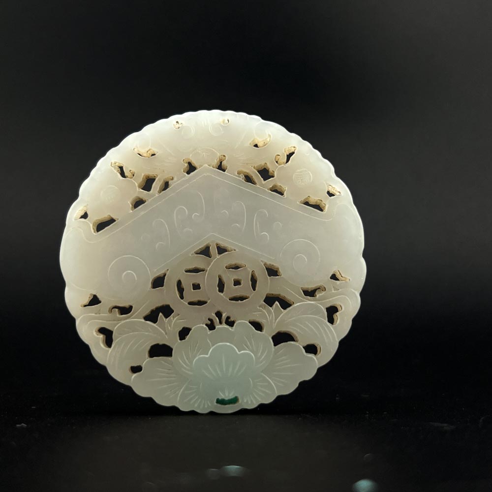 "清代和田玉福在眼前佩/ DL025755/ 古玩/收藏/德州文物"