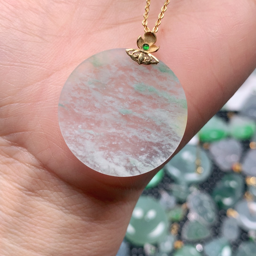 【闪购商品】翡翠吊坠(不含链)18K金镶嵌