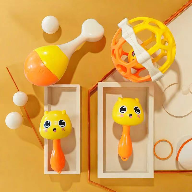 新生宝宝摇铃沙锤拨浪鼓安抚玩具0-6-12个月婴儿抓握训练早教益智