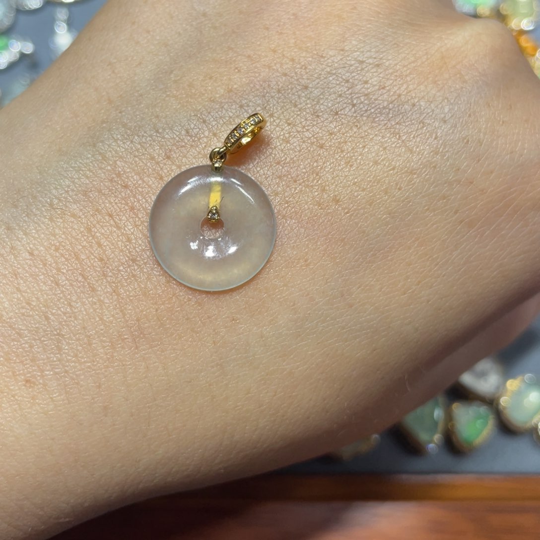 翡翠颈饰18K金镶嵌天然