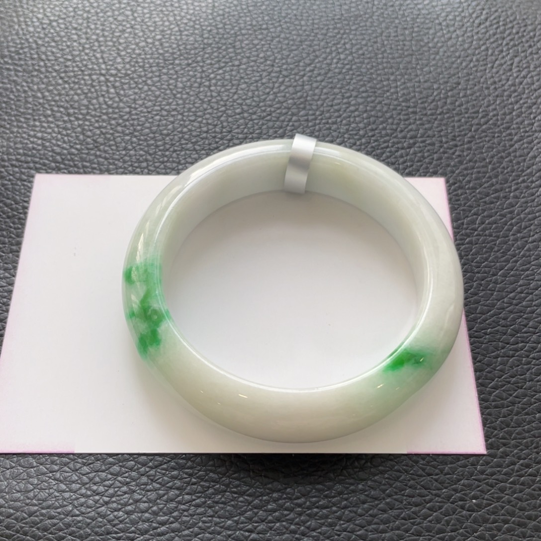 翡翠未镶嵌手镯4号56正圈纹