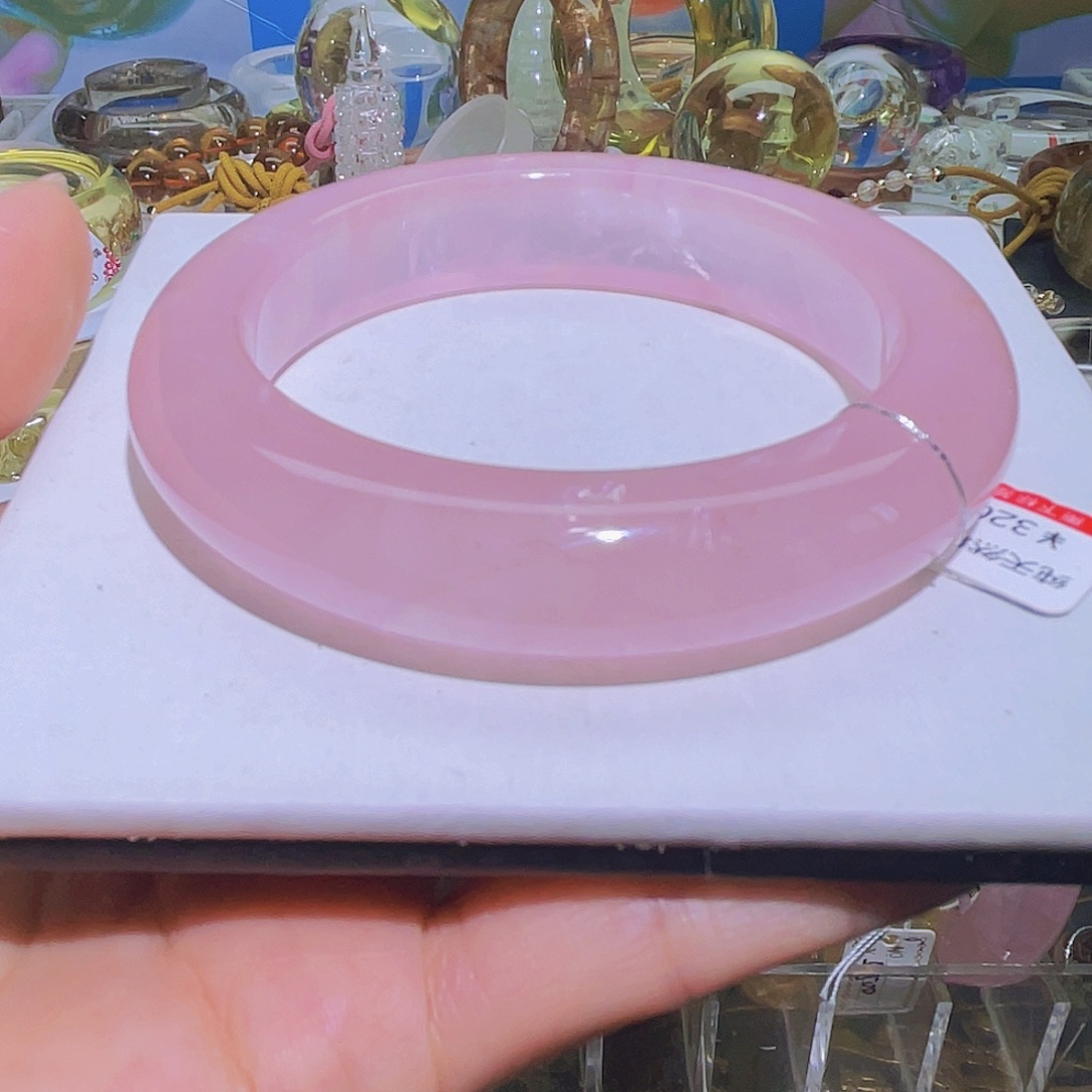 手镯水晶未镶嵌天然马粉水晶特价款56圈
