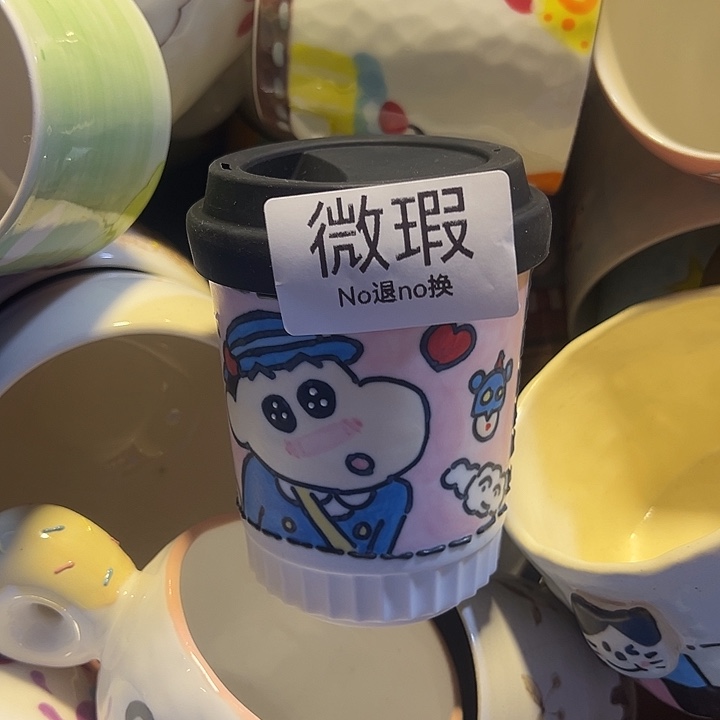 陶摆件不退不换卡通手绘