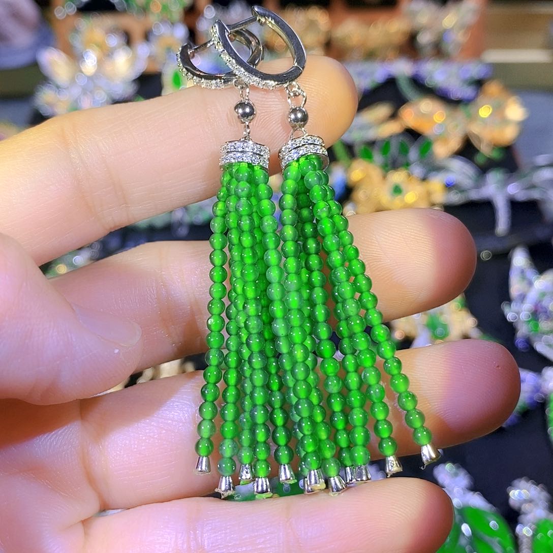 吊坠(不含链)银S925镶嵌翡翠