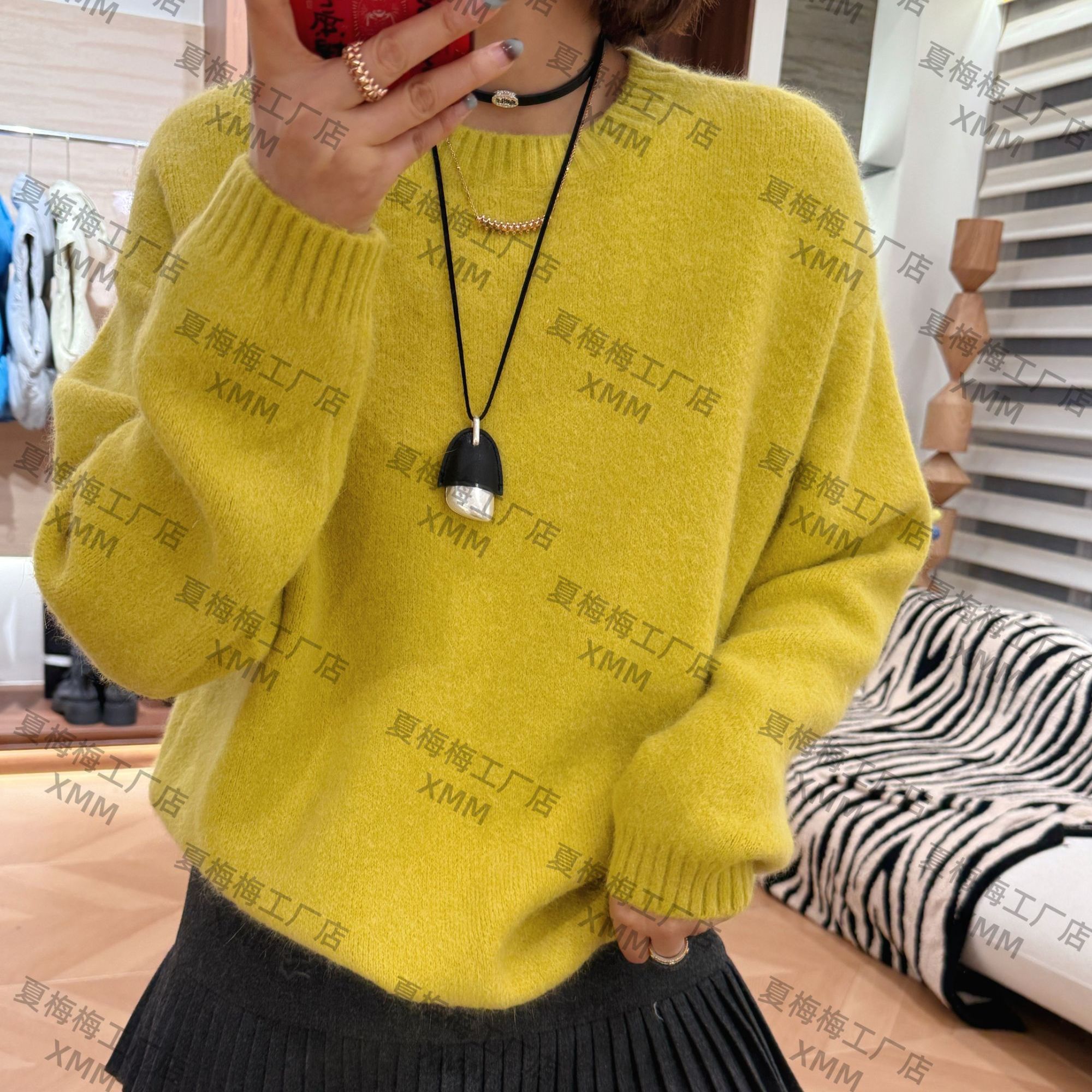 XMM.【兔毛毛衣】时尚百搭潮流宽松休闲风保暖冬季洋气慵懒风-G3312