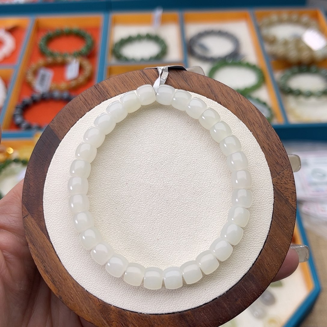 和田玉未镶嵌手串Z21卡6×7