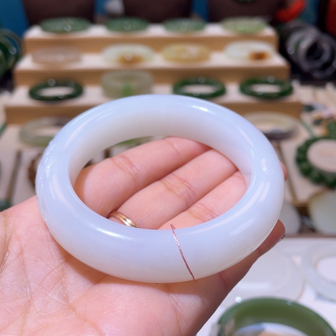 和田玉收藏级白玉手镯55、56未镶嵌