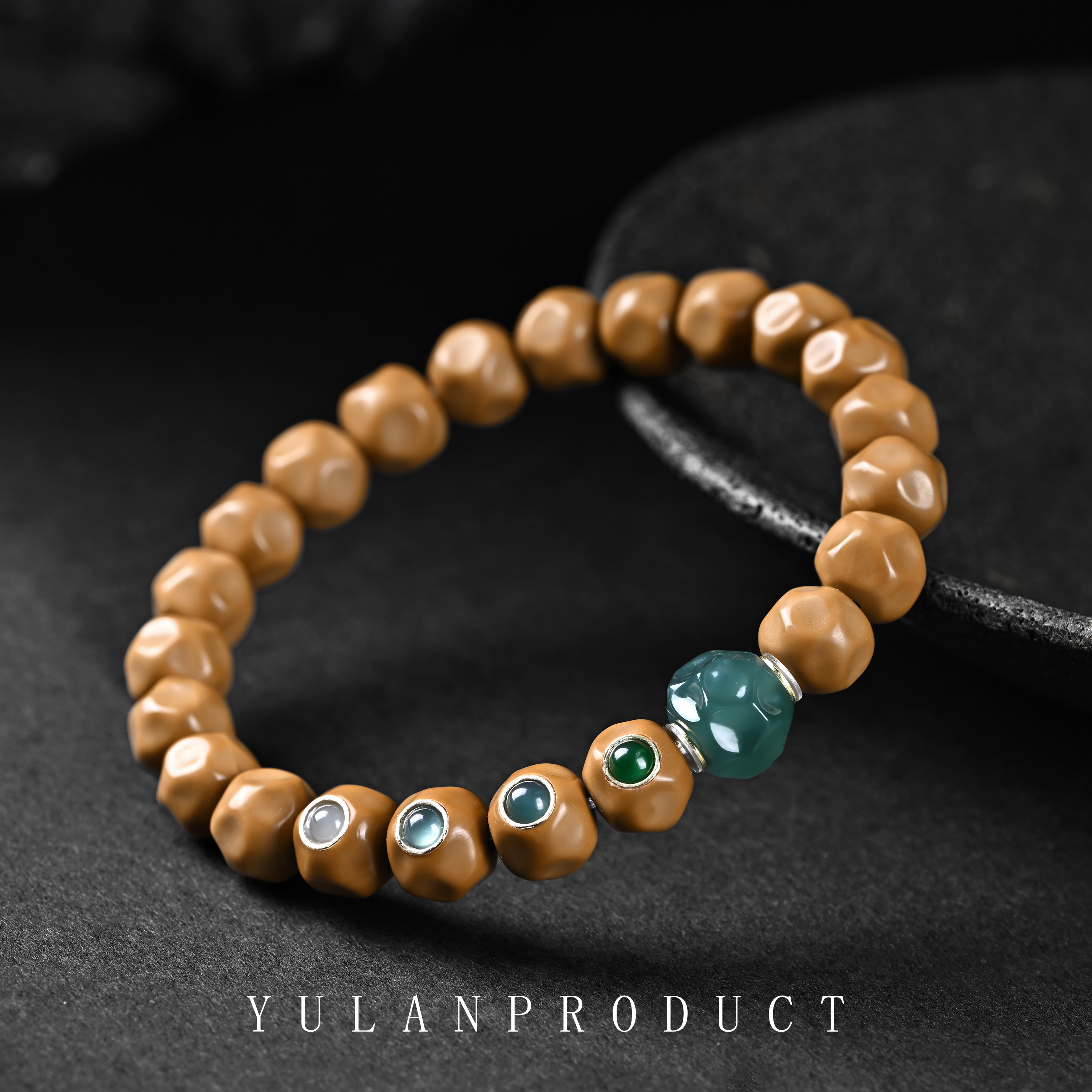 钰澜文玩【明】【钰翡·渐冰·猴头】猴头奶酪无相+无相隔珠搭配款-9mm+